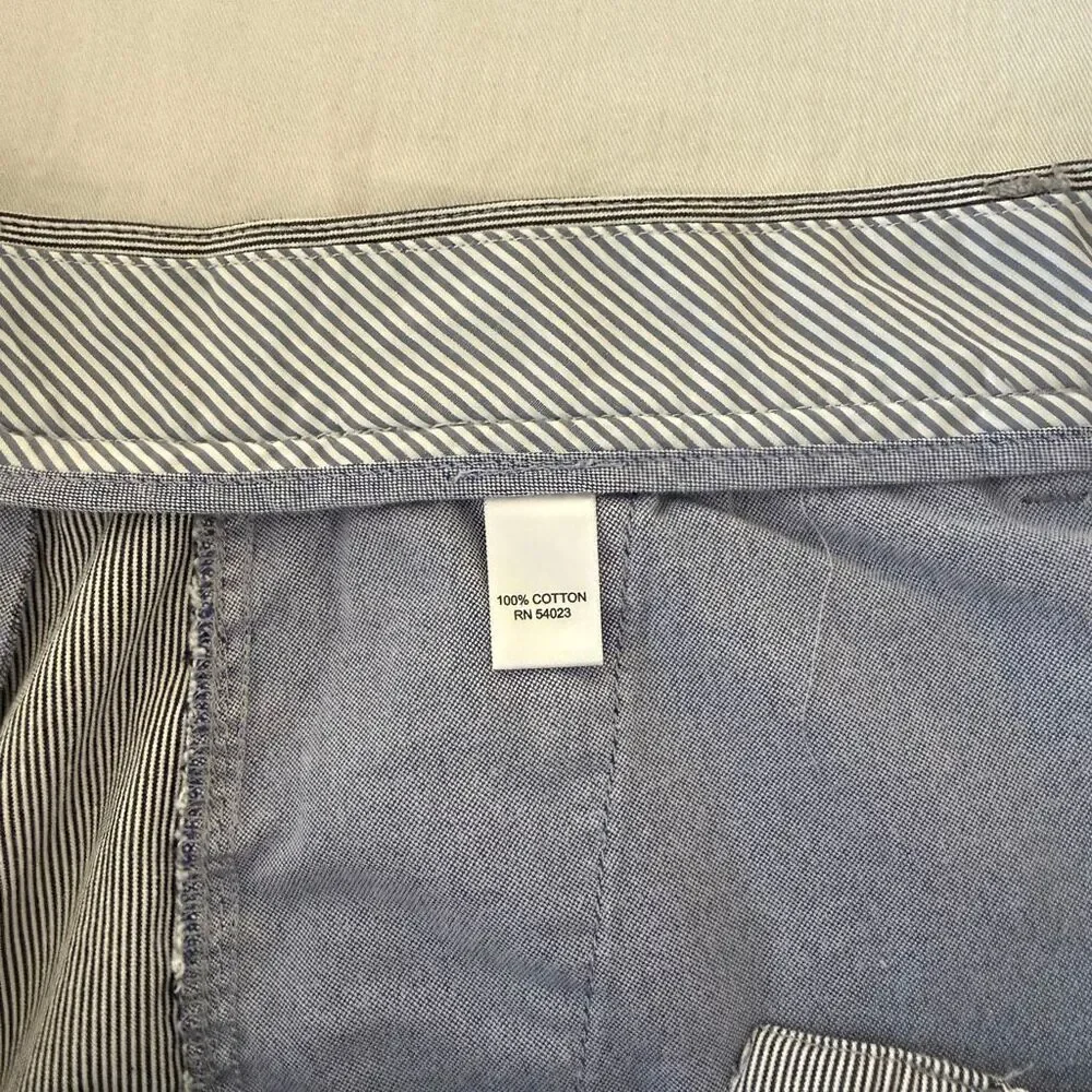 Banana Republic Striped Shorts | Mens 34 | Blue White Stripes | Cotton Flat Fron